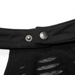 Punk Rave Women's Stuff Grunge Ripped Skull Halter Crop Top