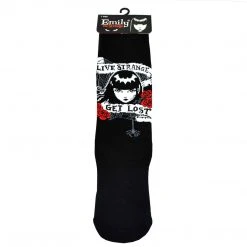 Emily The Strange Get Lost Knitted Cotton Crew Socks