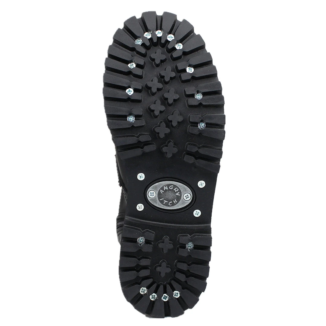 Angry Itch 14-Hole 5-Buckle Black Leather Boots Men's Stuff 9 Angry Itch 14-Hole 5-Buckle Black Leather Boots Men's Stuff