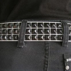 Ape Leather Leather Three Row Pyramid Belt