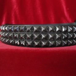 Ape Leather Leather Three Row Pyramid Belt