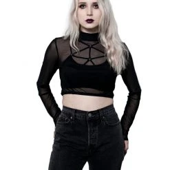 The Pretty Cult American Witch Mesh Crop Top