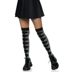 Leg Avenue Argyle Knit Over The Knee Socks