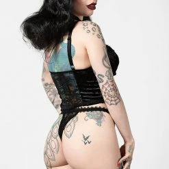 Killstar Be Veiled Lace Basque Women's Stuff