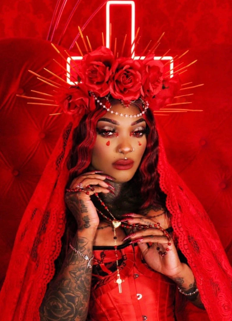 Glam Goth Beauty Blood Chapel - Deep Vintage Red Lipstick Hair And Makeup 3 Glam Goth Beauty Blood Chapel - Deep Vintage Red Lipstick Hair And Makeup