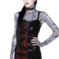 Killstar Women's Stuff Bury Me Bondage Dress [TARTAN]
