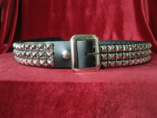 Ape Leather Leather Three Row Pyramid Belt