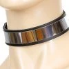 Funk Plus Chokers And Collars Black Leather Choker With Silver Metal Plate