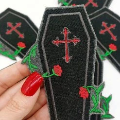 Project Pinup Coffin And Roses Gothic Iron On Embroidered Patch Gift Ideas 8 Project Pinup Coffin And Roses Gothic Iron On Embroidered Patch Gift Ideas
