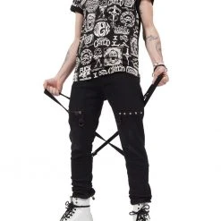 Lip Service Men's Stuff Cross Strap Stretch Jeans 10 Lip Service Men's Stuff Cross Strap Stretch Jeans