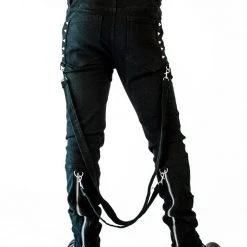 Lip Service Men's Stuff Cross Strap Stretch Jeans