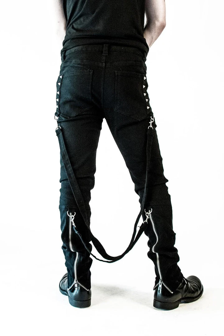 Lip Service Men's Stuff Cross Strap Stretch Jeans 2 Lip Service Men's Stuff Cross Strap Stretch Jeans