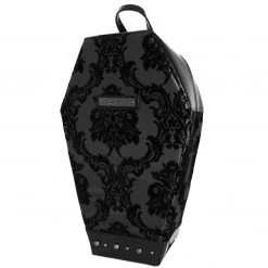Rock Rebel Damask Coffin Backpack In Black