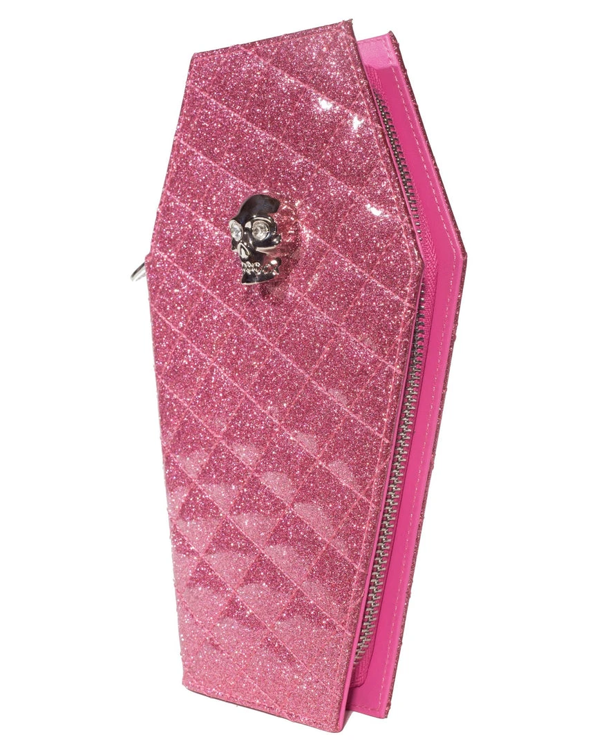 Lux De Ville Bags & Backpacks Elvira Coffin Wallet Clutch Bubbly Pink Sparkle 1 Lux De Ville Bags & Backpacks Elvira Coffin Wallet Clutch Bubbly Pink Sparkle