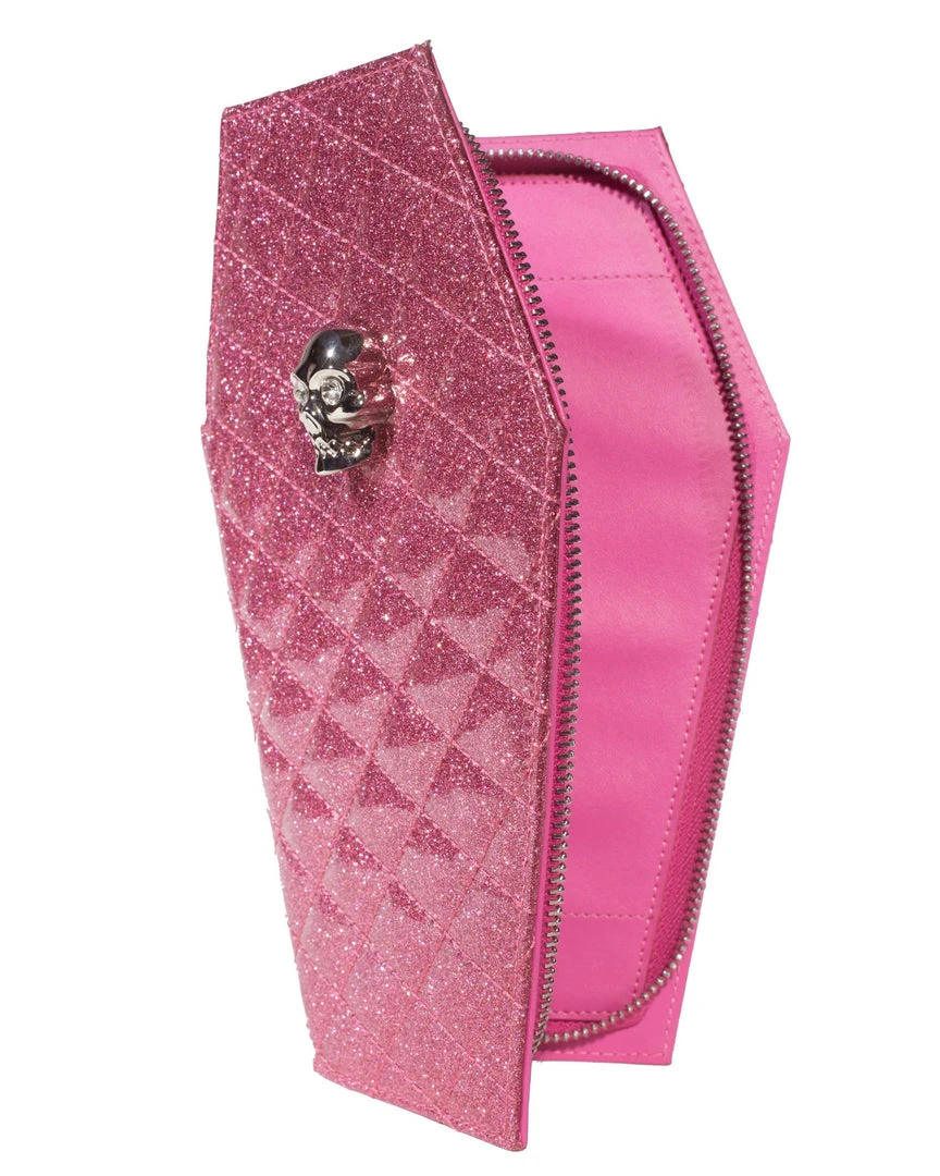 Lux De Ville Bags & Backpacks Elvira Coffin Wallet Clutch Bubbly Pink Sparkle 3 Lux De Ville Bags & Backpacks Elvira Coffin Wallet Clutch Bubbly Pink Sparkle