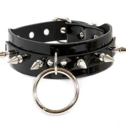 Funk Plus Spike Sub Bondage Choker - Black Vinyl Men's Stuff