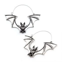 BodyVibe Flying Vampire Bat Plug Hoops Jewelry