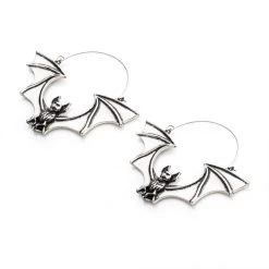 BodyVibe Flying Vampire Bat Plug Hoops Jewelry