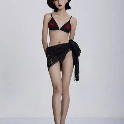 Punk Rave Bat Lace Shawl Accessories