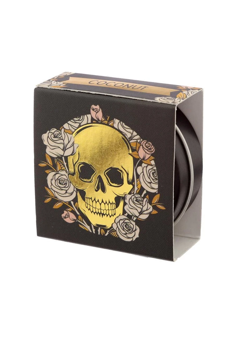 Other Gothic Gifts Skull & Roses Coconut Lip Balm Tin 1 Other Gothic Gifts Skull & Roses Coconut Lip Balm Tin