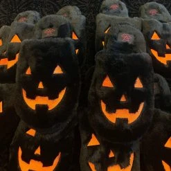 Strange Cvlt Men's Stuff Kreepy Kozy Jack Black/Orange House Slipper