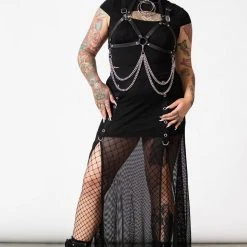 Killstar Paragon Fishnet Maxi Skirt