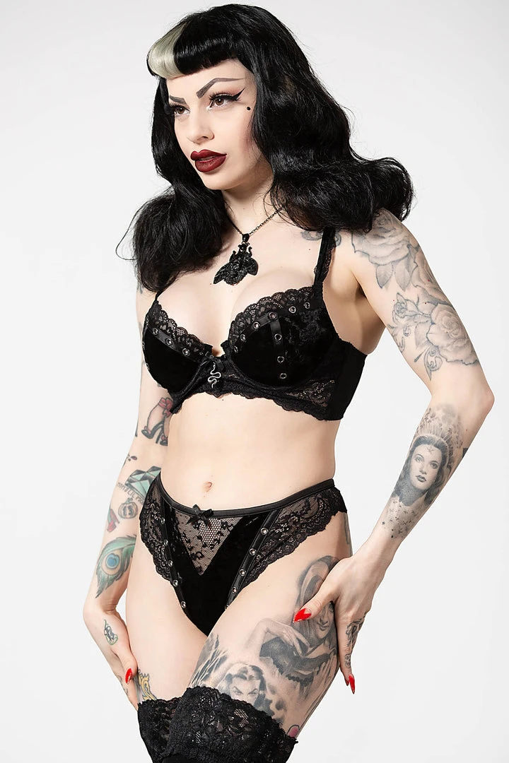 Killstar Sacred Spirits Velvet Bralet - Black 3 Killstar Sacred Spirits Velvet Bralet - Black