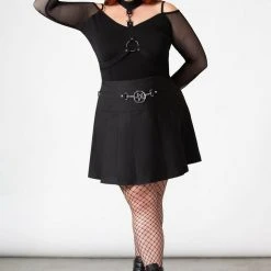 Killstar Women's Stuff Scary Pleated Skirt 20 Killstar Women's Stuff Scary Pleated Skirt