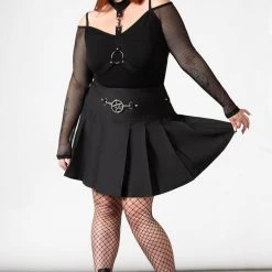 Killstar Women's Stuff Scary Pleated Skirt 17 Killstar Women's Stuff Scary Pleated Skirt