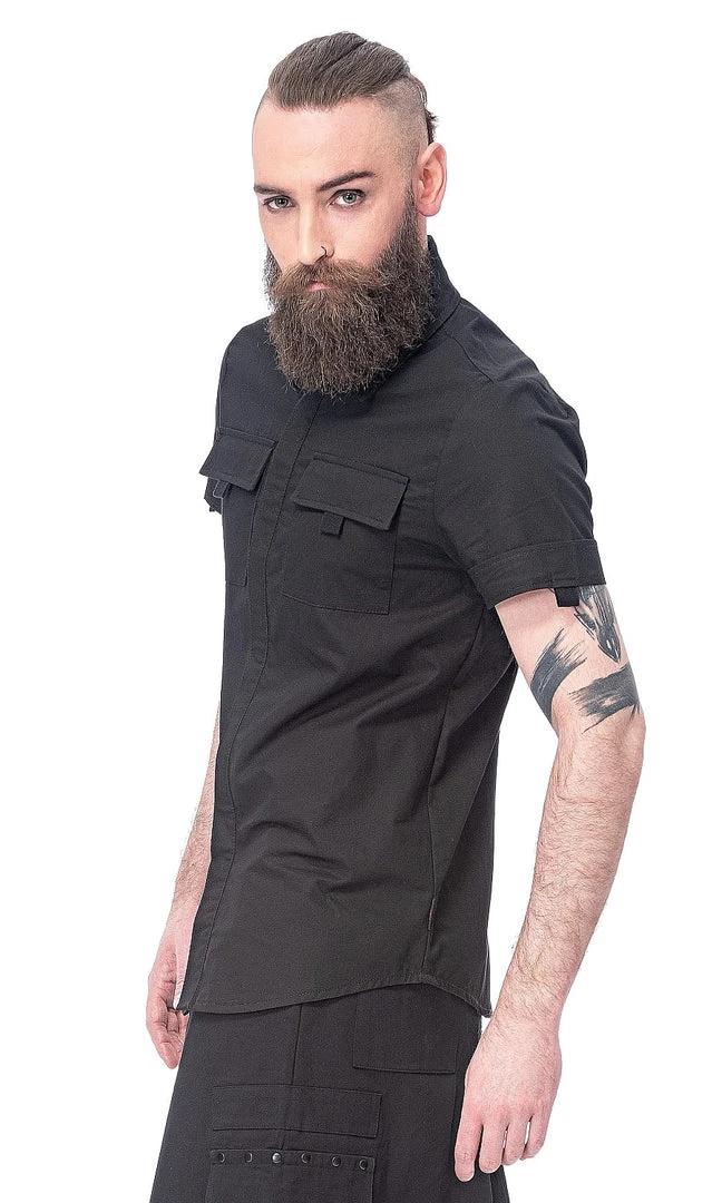 Queen Of Darkness Men's Stuff Shirt With Hidden Button Placket 4 Queen Of Darkness Men's Stuff Shirt With Hidden Button Placket