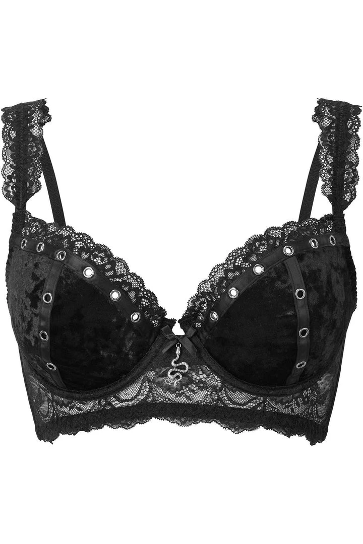 Killstar Sacred Spirits Velvet Bralet - Black 4 Killstar Sacred Spirits Velvet Bralet - Black