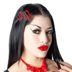 Kreepsville666 Coffin Snap Hair Clip - Red Accessories