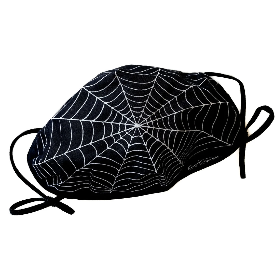 Ectogasm Black Spiderweb Face Mask Masks 1 Ectogasm Black Spiderweb Face Mask Masks