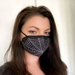 Ectogasm Black Spiderweb Face Mask Masks 6 Ectogasm Black Spiderweb Face Mask Masks
