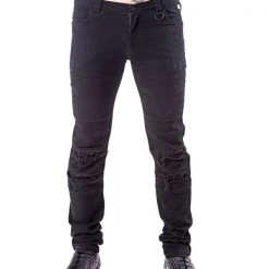 Queen Of Darkness Men's Stuff Black Pants With Slits
