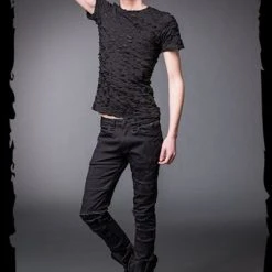 Queen Of Darkness Men's Stuff Black Pants With Slits