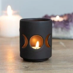 Gothic Gifts Gift Ideas Small Black Triple Moon Cut Out Tealight Holder