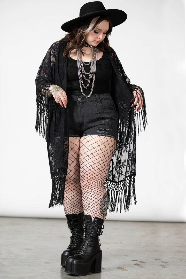 Killstar Women's Stuff Witch Hazel Lace Kimono 3 Killstar Women's Stuff Witch Hazel Lace Kimono