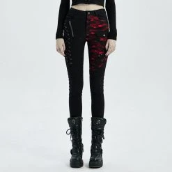 Punk Rave Women's Stuff Punk Blood Dark Denim Women's Pants