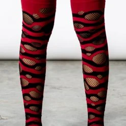 Killstar Wretched Soul Distress Socks [BLACK/BLOOD]