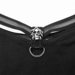 Punk Rave Women's Stuff Cutout Mesh Splice Skull Tank Top