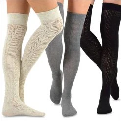TeeHee Gift Ideas Women's Acrylic Over The Knee High Assorted 3-Pack