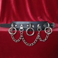 Ape Leather Wristband With Three Rings And Chain Wristbands And Cuffs