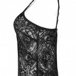 Punk Rave Women's Stuff Black Lace Opium Top