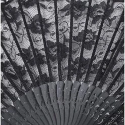Fantasmagoria Black Palace Lace Folding Fan Accessories