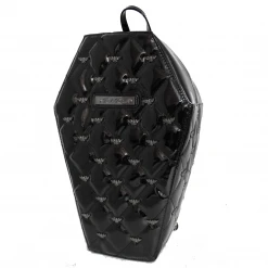 Rock Rebel Bags & Backpacks Mina Bat Quilted Coffin Backpack In Black