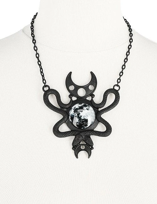 ReStyle Moon Embraced Black Necklace Jewelry 2 ReStyle Moon Embraced Black Necklace Jewelry
