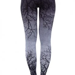 ReStyle Gray Branches Ombre Leggings Women's Stuff