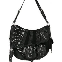 ReStyle Patchwork Hobo Bag With Multiple Pockets And Dragon PU