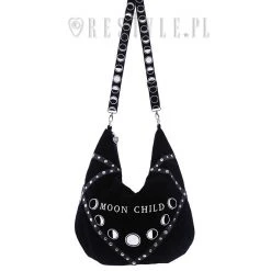 ReStyle Moon Child Black Velvet Hobo Bag